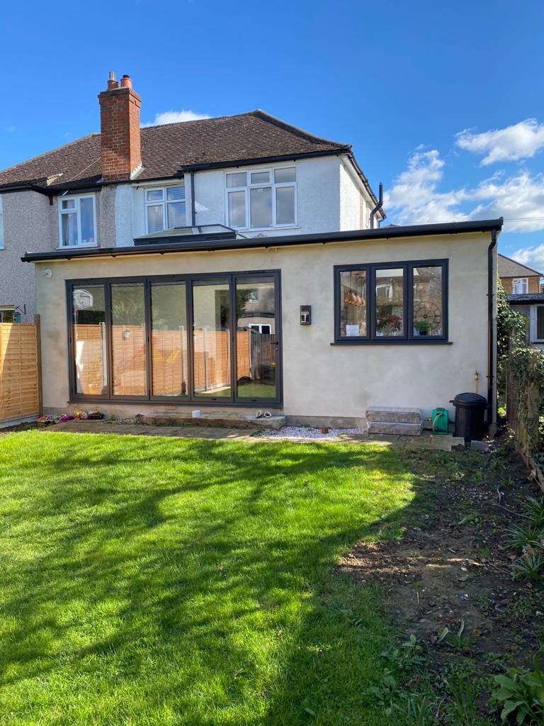 Rear and side extension with anthracite bifolds, Chessington